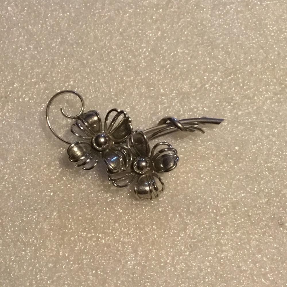 Vintage sterling silver flower brooch by Forstner